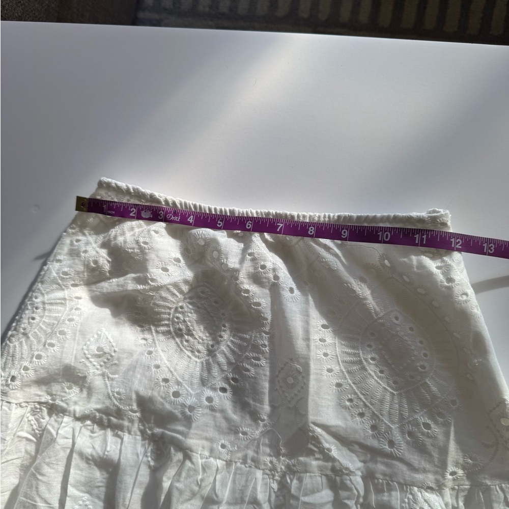 🌸Fortunate One White Eyelet Maxi Skirt XS NWT Coastal Resort Santorini☀️ - Picture 4 of 9